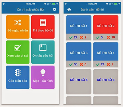 học luật lái xe ô tô trên ios